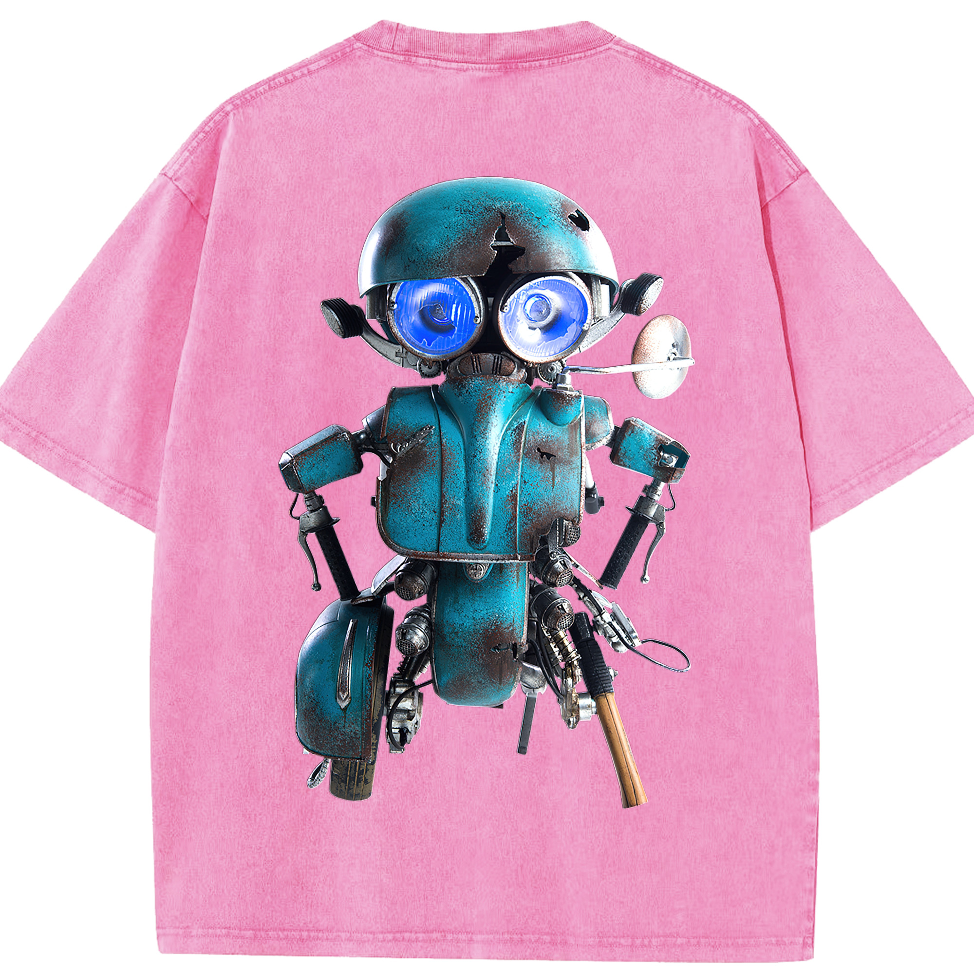 （画像用）  綿100% ヴィンテージ風 半袖Tシャツ（背面プリント）